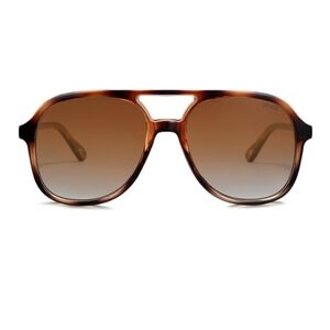 Polarized Aviator Sunglasses Classic 70s Vintage Square Brown